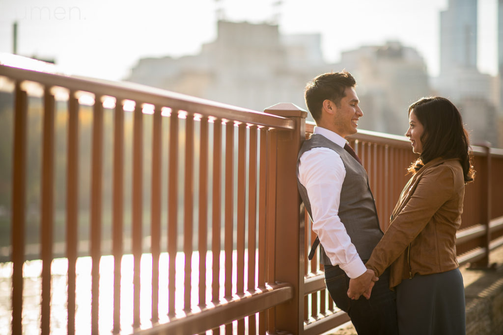 lumen photography, stone arch bridge engagement photos, minneapolis, minnesota, runyon, biking engagement photos, adventurous