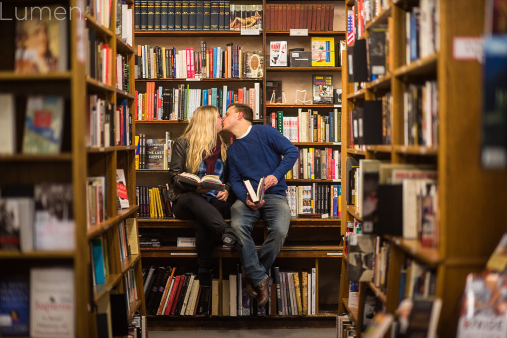 lumen, photography, mager and quinn engagement photos, minneapolis, uptown, minnesota, adventurous, book store, chino latino,